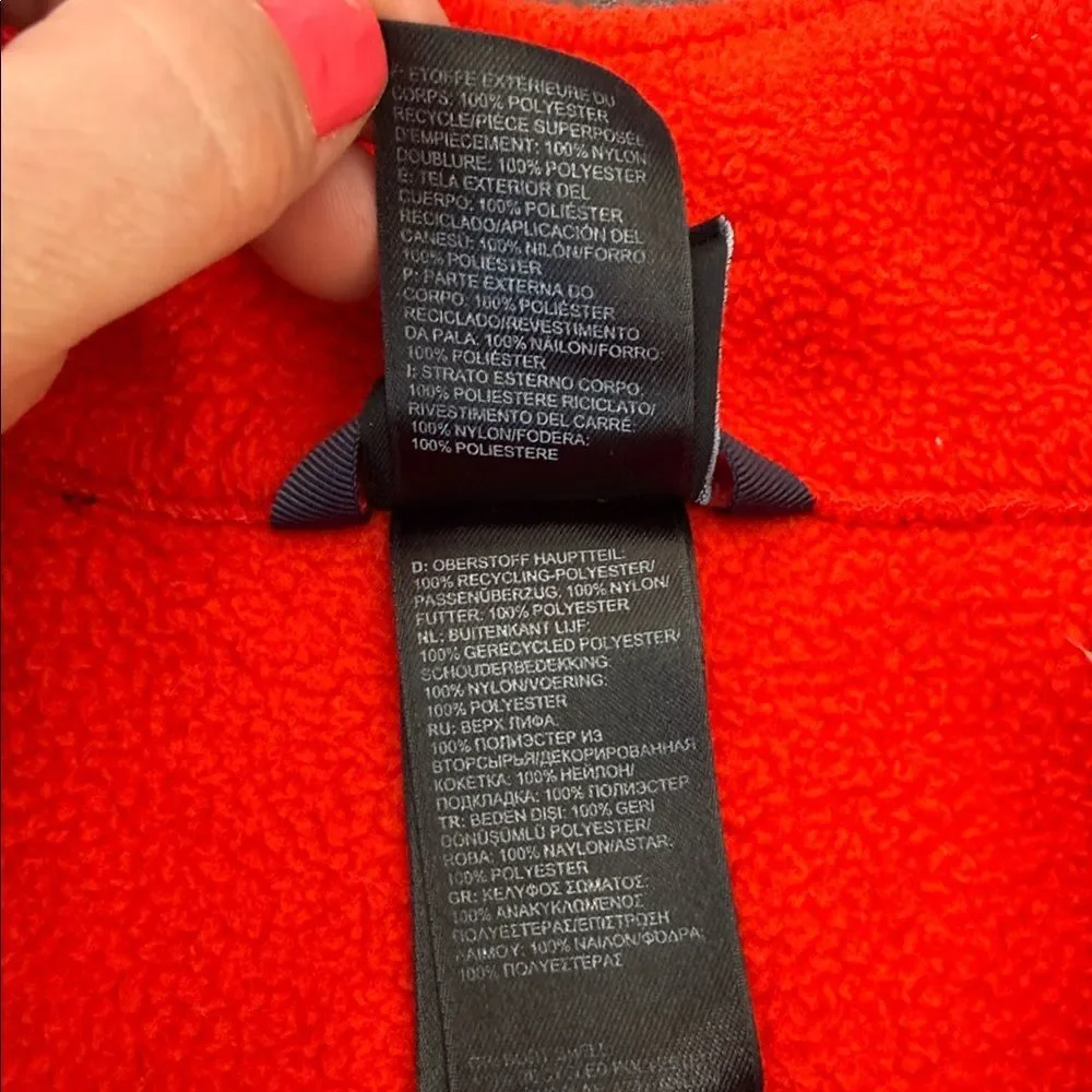 THE NORTH FACE Denali Fleece Full Zip Jacket Red/Blue Youth XL Vintage